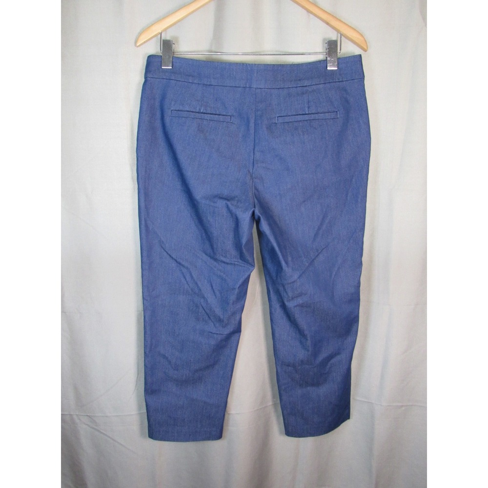 Loft The Riviera Slim Blue Nautical Anchor Button Cropped Pants Womens 8P - Picture 2 of 7